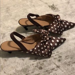 Zara Polka Dot Bow Kitten heels